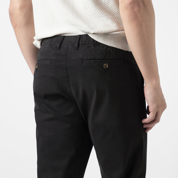Stretch Chino Pant Black close up back left pocket