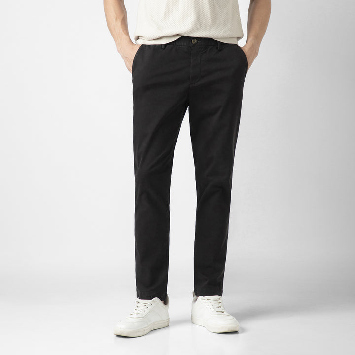 Stretch Chino Pant Black front on model