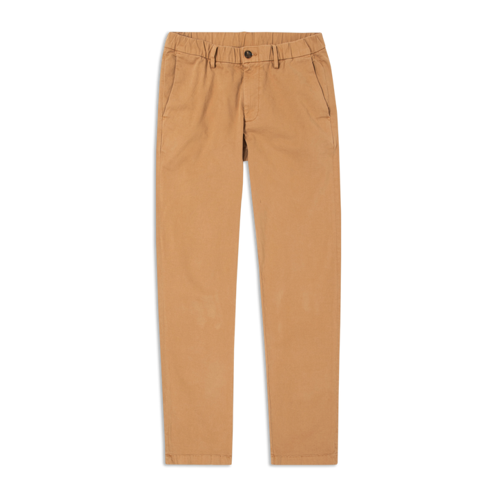 Stretch Chino Pant Camel flat front