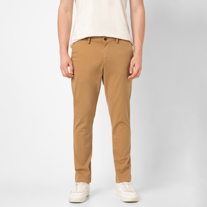 Stretch Chino Pant Camel front on model