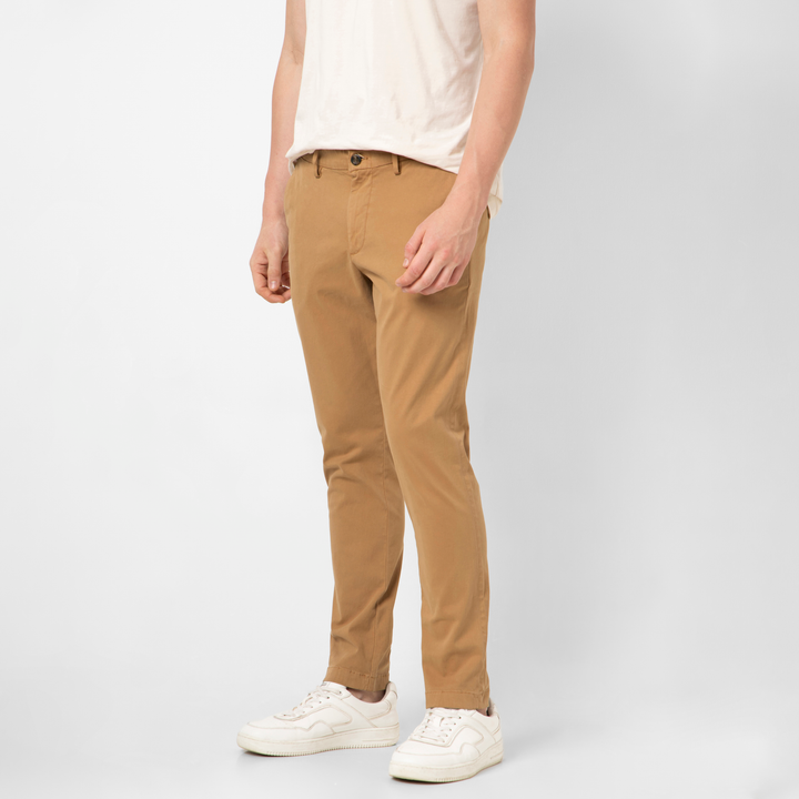 Stretch Chino Pant Camel front on model