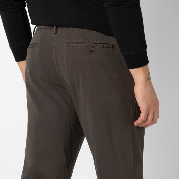 Stretch Chino Pant Coal back detail on model