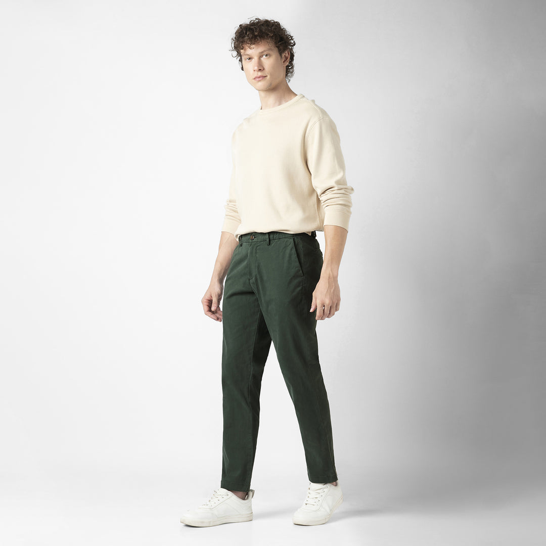 Stretch Chino Pant Dark Sage full body side on model