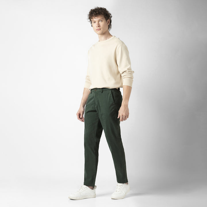 Stretch Chino Pant Dark Sage full body side on model