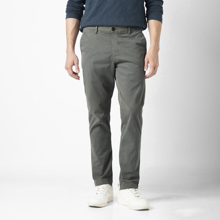Stretch Chino Pant Grey front on model