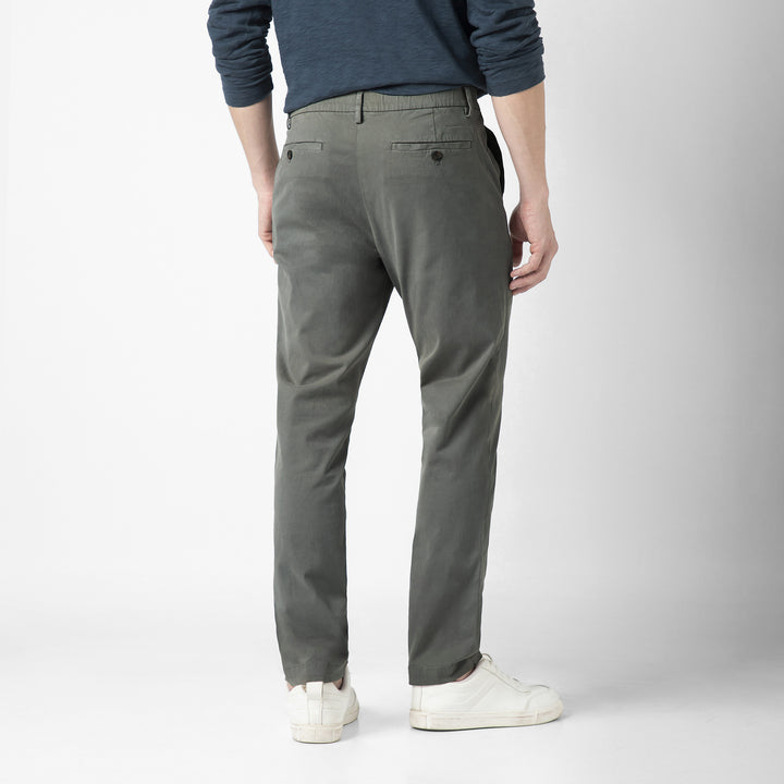 Stretch Chino Pant Grey back on model