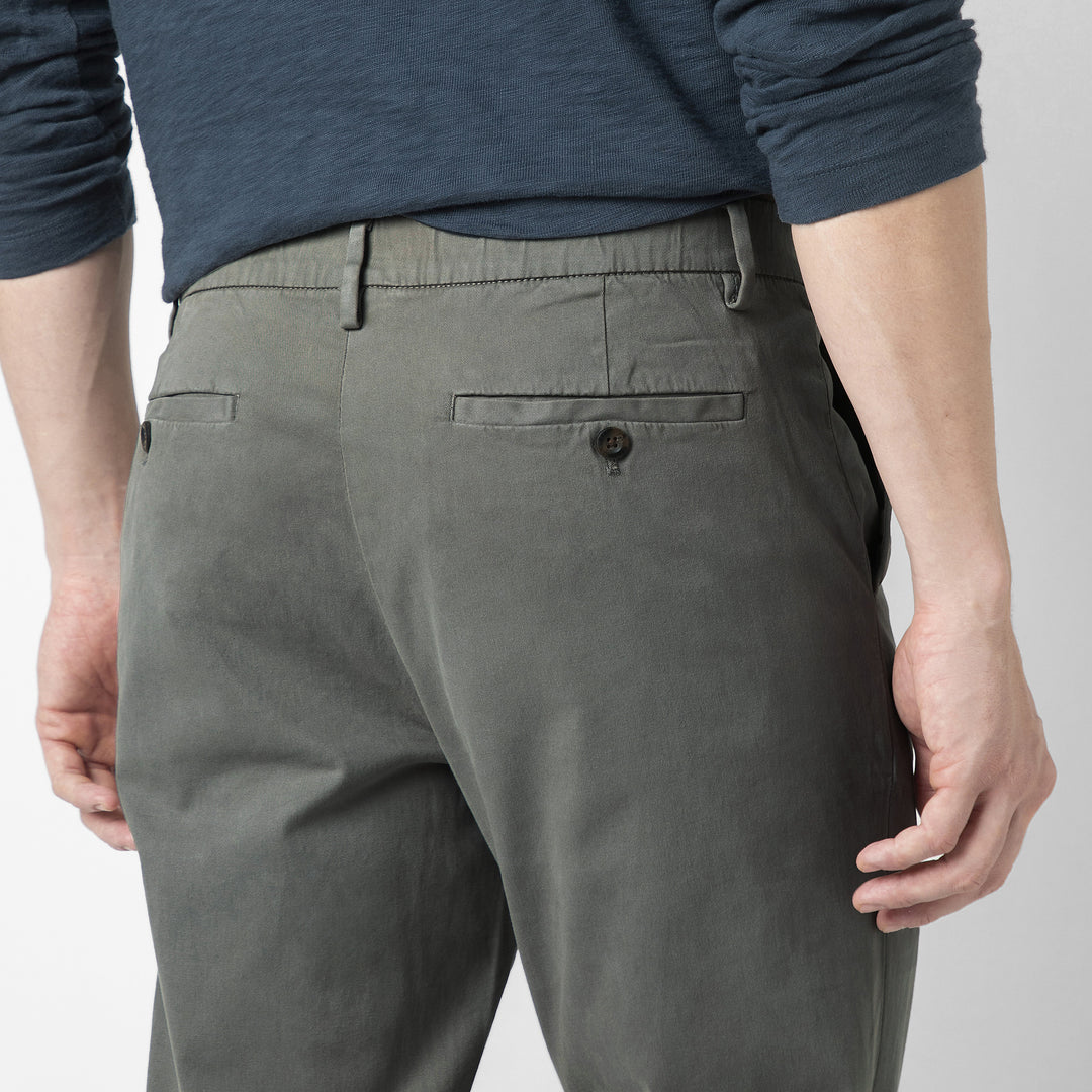 Stretch Chino Pant Grey close up back left pocket