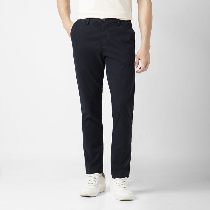 Stretch Chino Pant Navy front on model