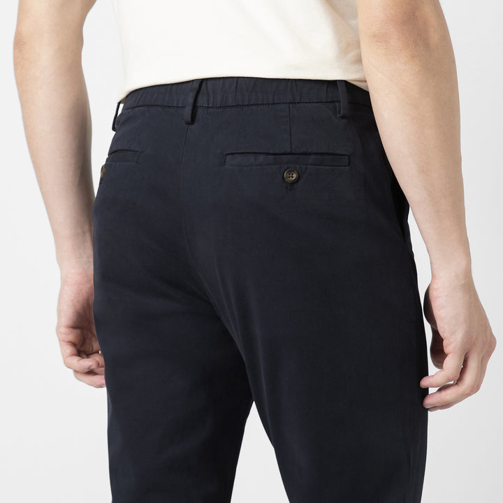 Stretch Chino Pant Navy close up back left pocket