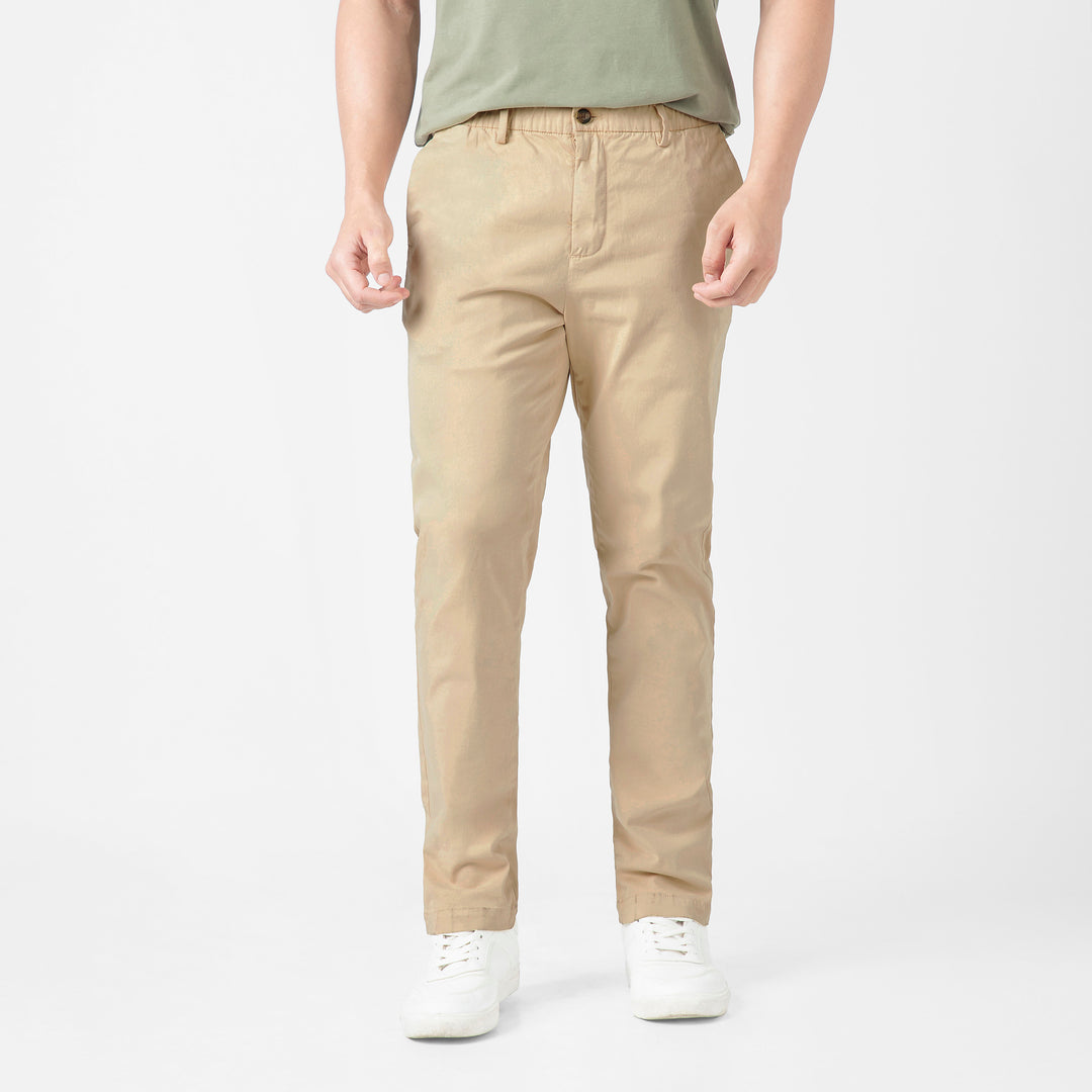 Stretch Chino Pant Sand Dune front on model