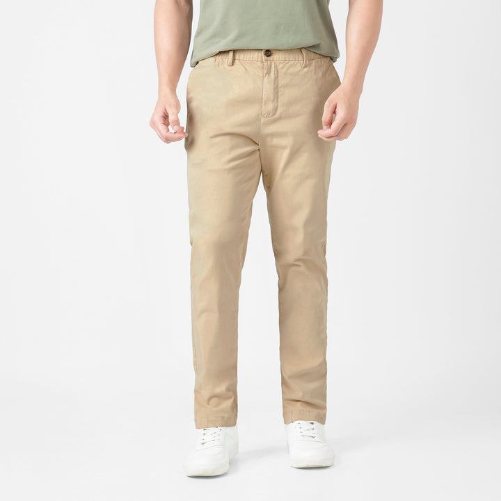 Stretch Chino Pant Sand Dune front on model