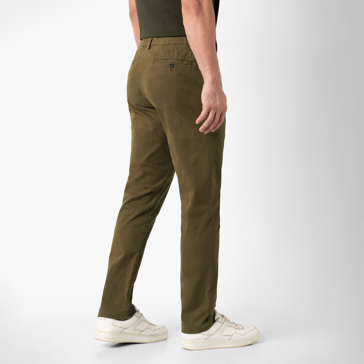 Stretch Chino Pant Walnut back on model