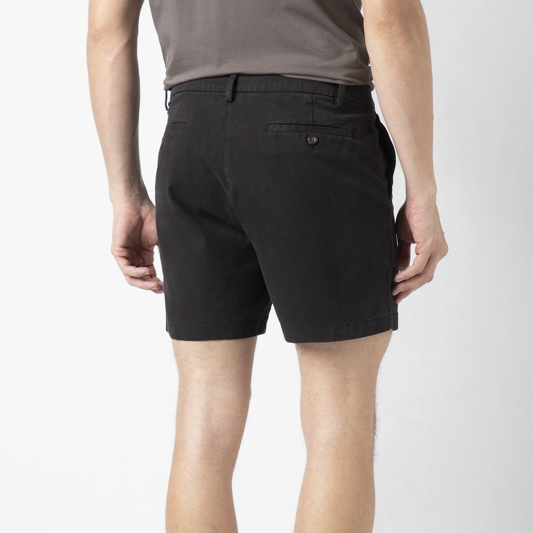 Stretch Chino Short 5" Black back on model