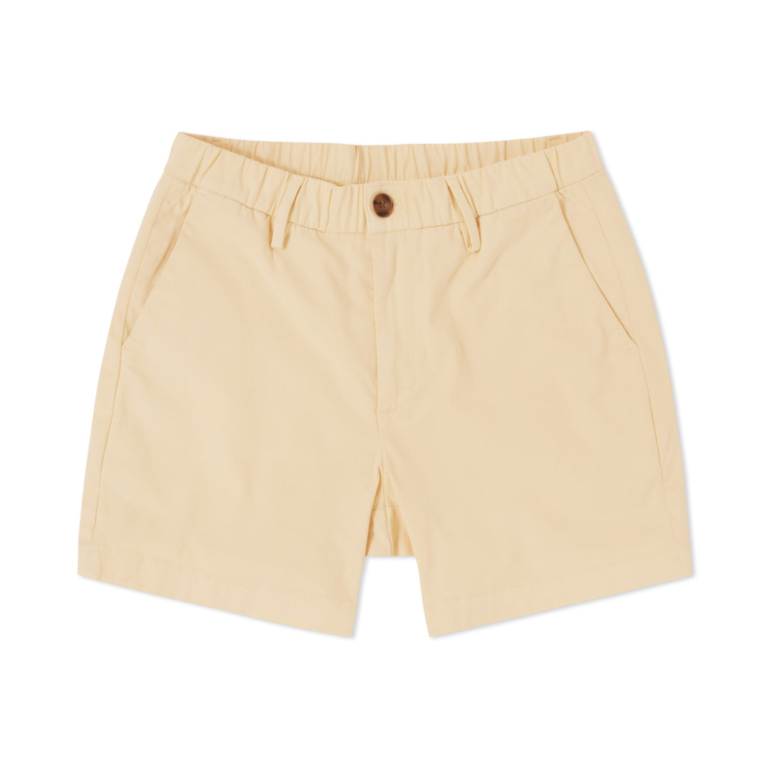 Stretch Chino Short Butter Yellow 5.5" front flat