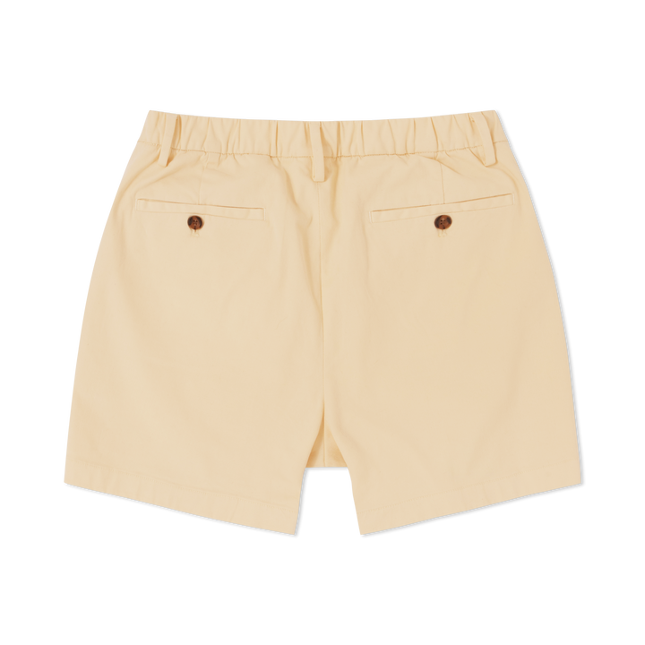 Stretch Chino Short Butter Yellow 5.5" back flat