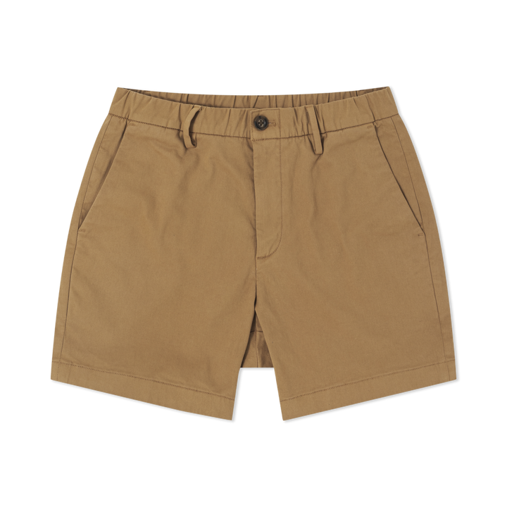 Stretch Chino Short Camel 5.5" front flat