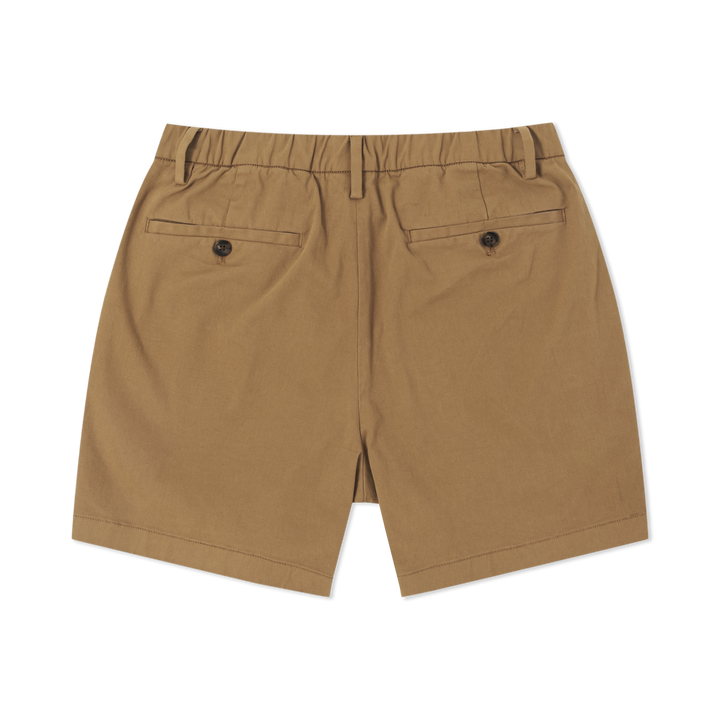Stretch Chino Short Camel 5.5" back flat