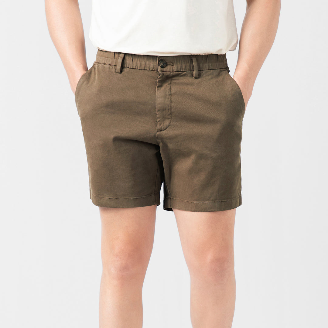 Stretch Chino Short 5" Desert front on model