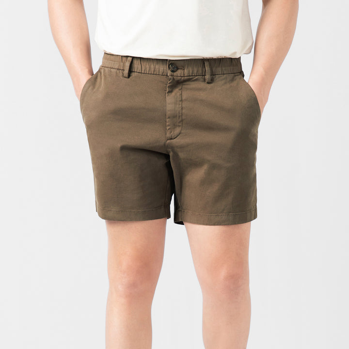 Stretch Chino Short 5" Desert front on model