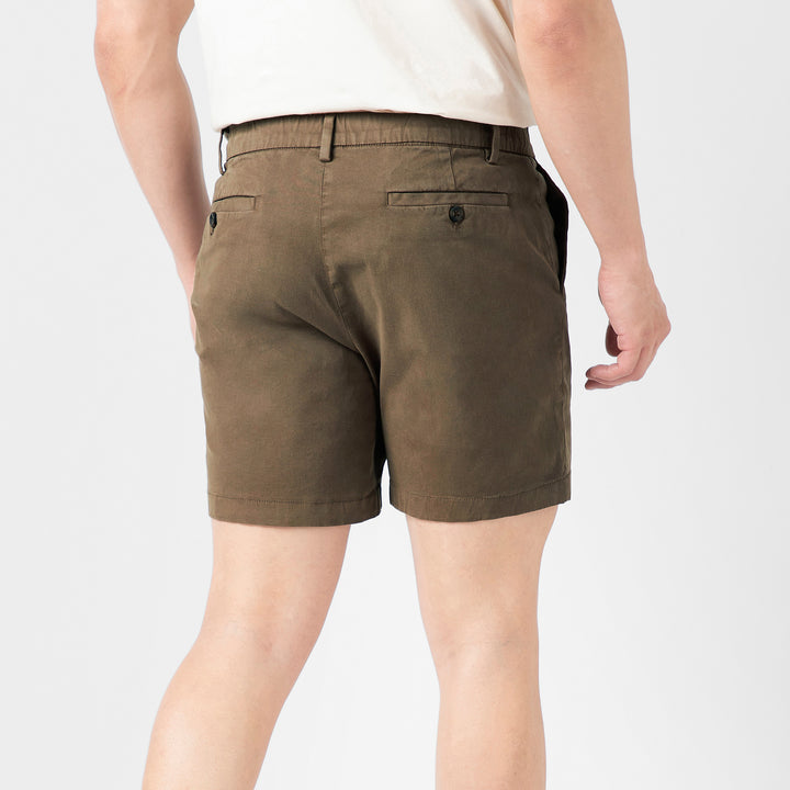 Stretch Chino Short 5" Desert back on model