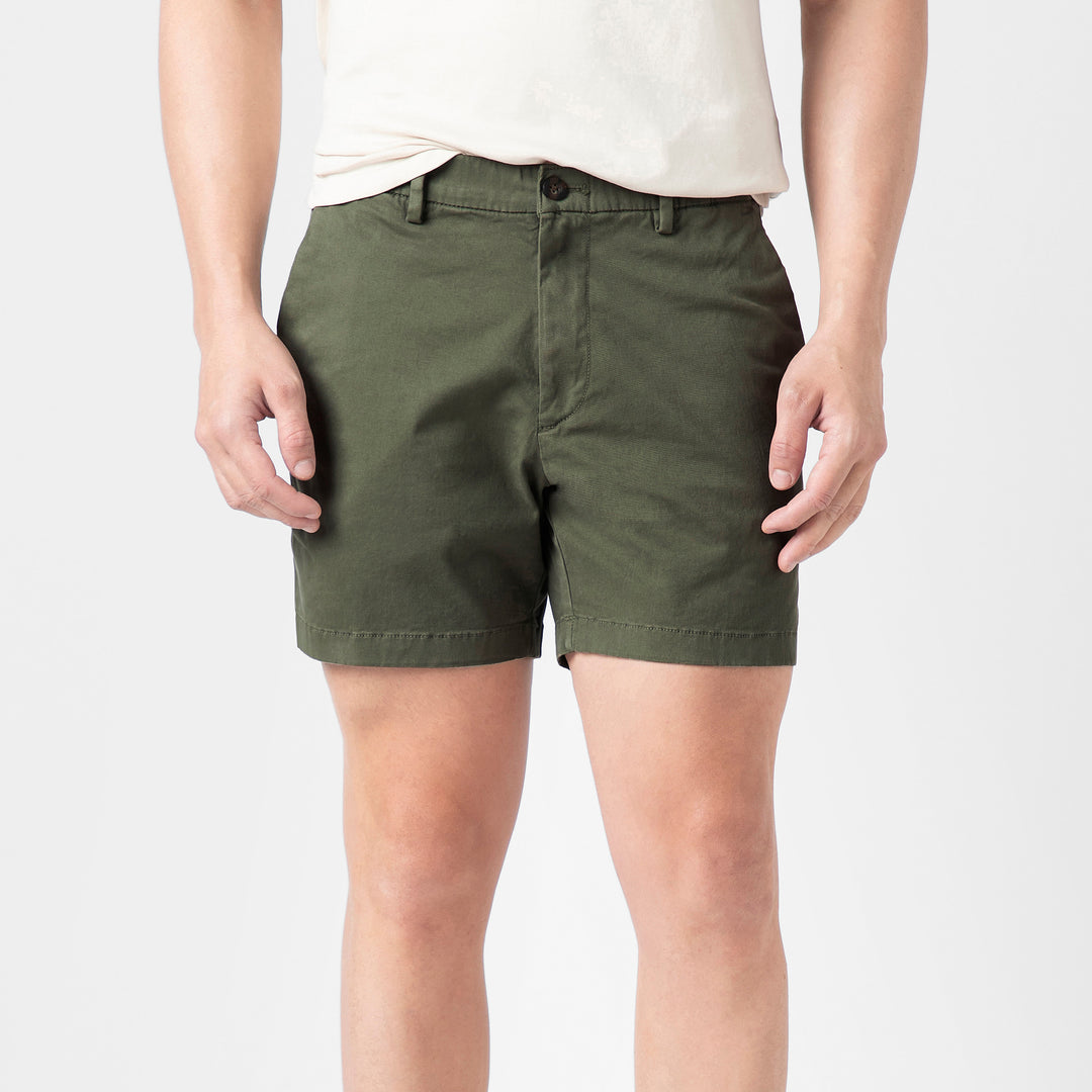 Stretch Chino Short Fern front on model