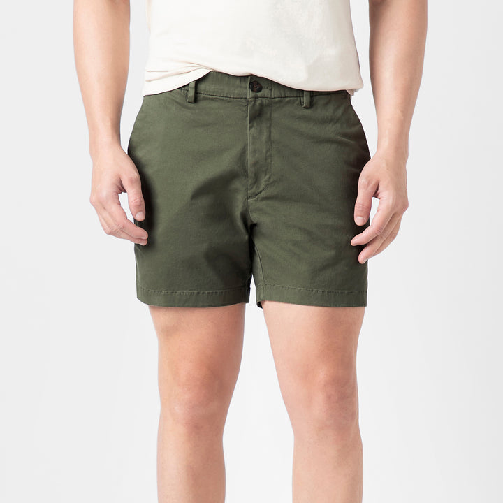 Stretch Chino Short Fern front on model