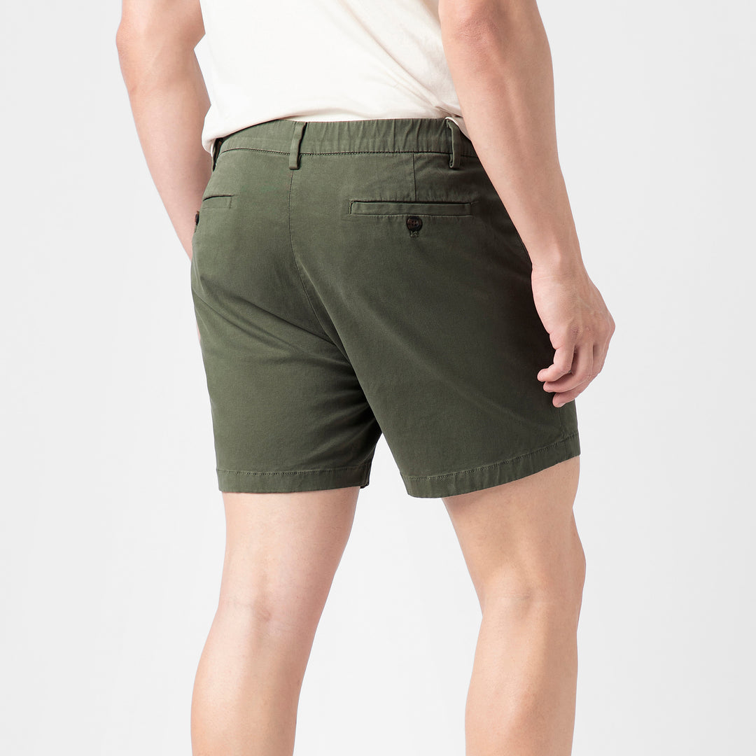 Stretch Chino Short Fern back on model