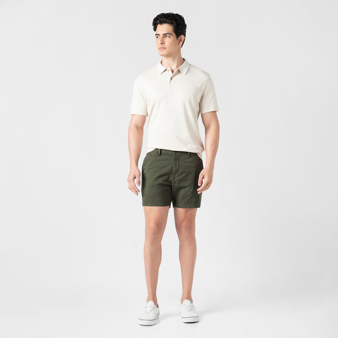 Stretch Chino Short Fern full body on model
