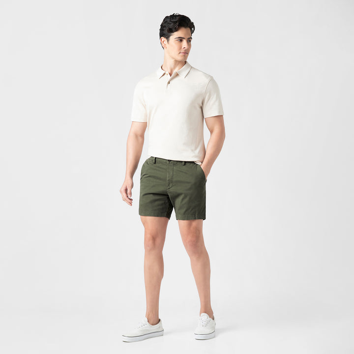 Stretch Chino Short Fern full body side on model