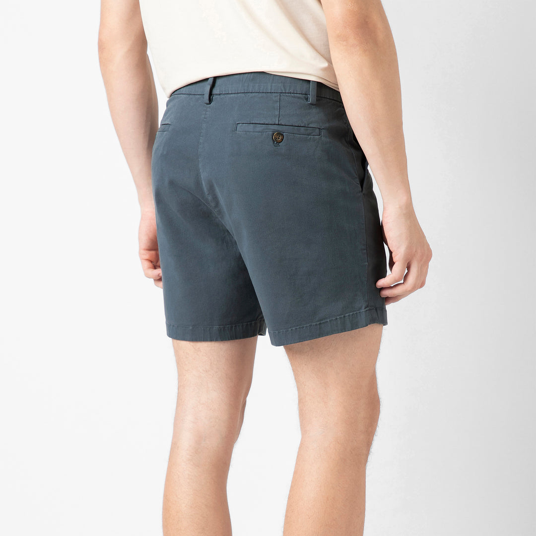 Stretch Chino Short 5" Flint back on model