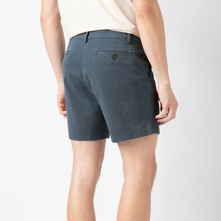 Stretch Chino Short 5" Flint back on model