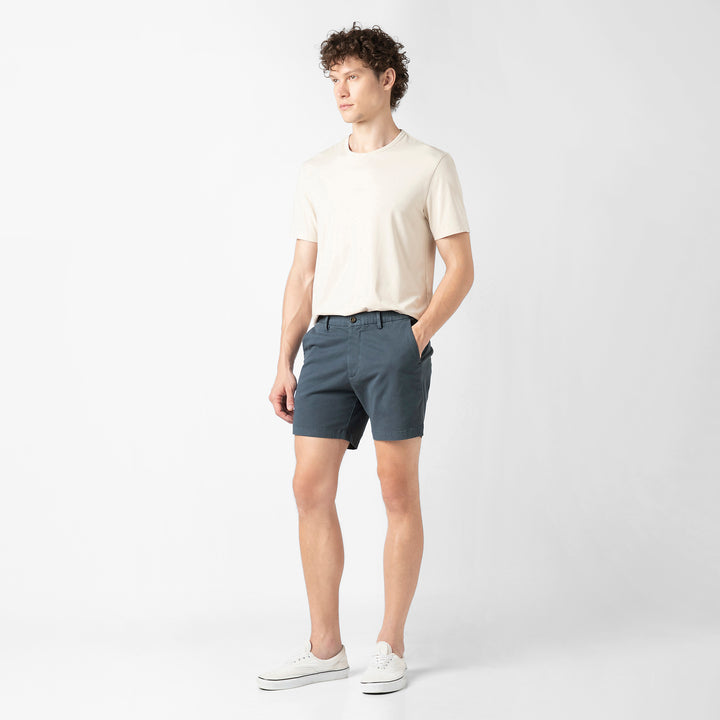 Stretch Chino Short 5" Flint full body side on model