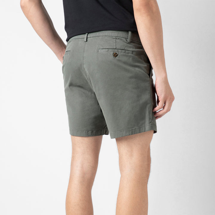 Stretch Chino Short 5" Grey back on model