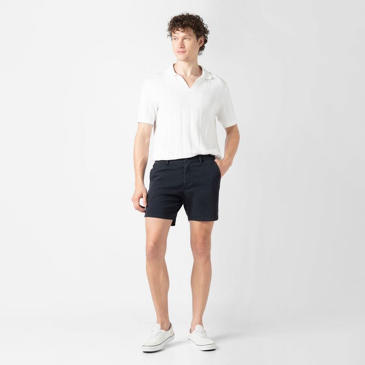 Stretch Chino Short 5" Navy full body on model
