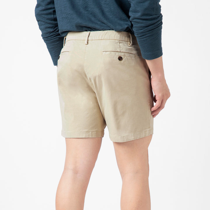 Stretch Chino Short 5.5" Stone back on model