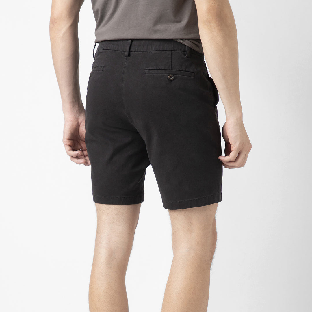 Stretch Chino Short 7" Black back on model