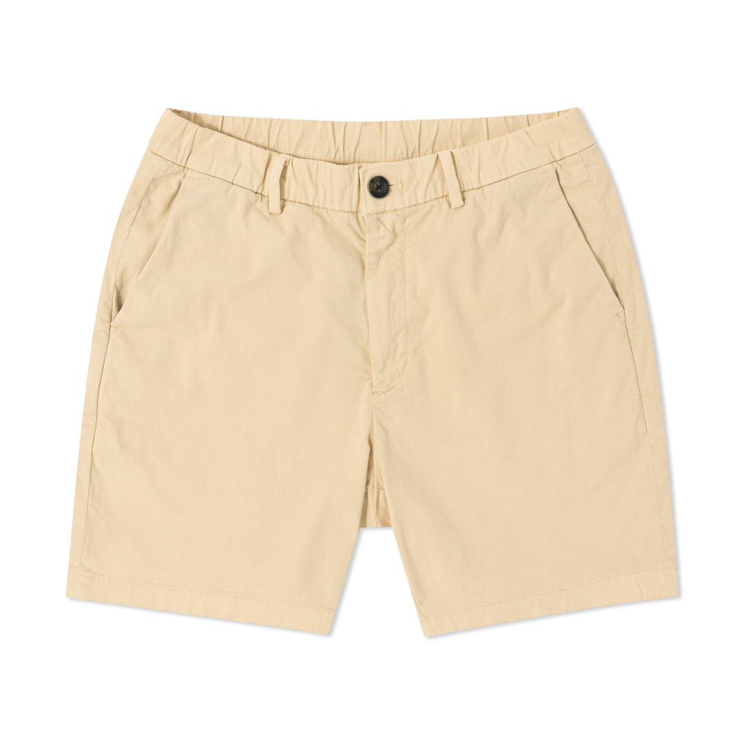 Stretch Chino Short Butter Yellow 7" front flat