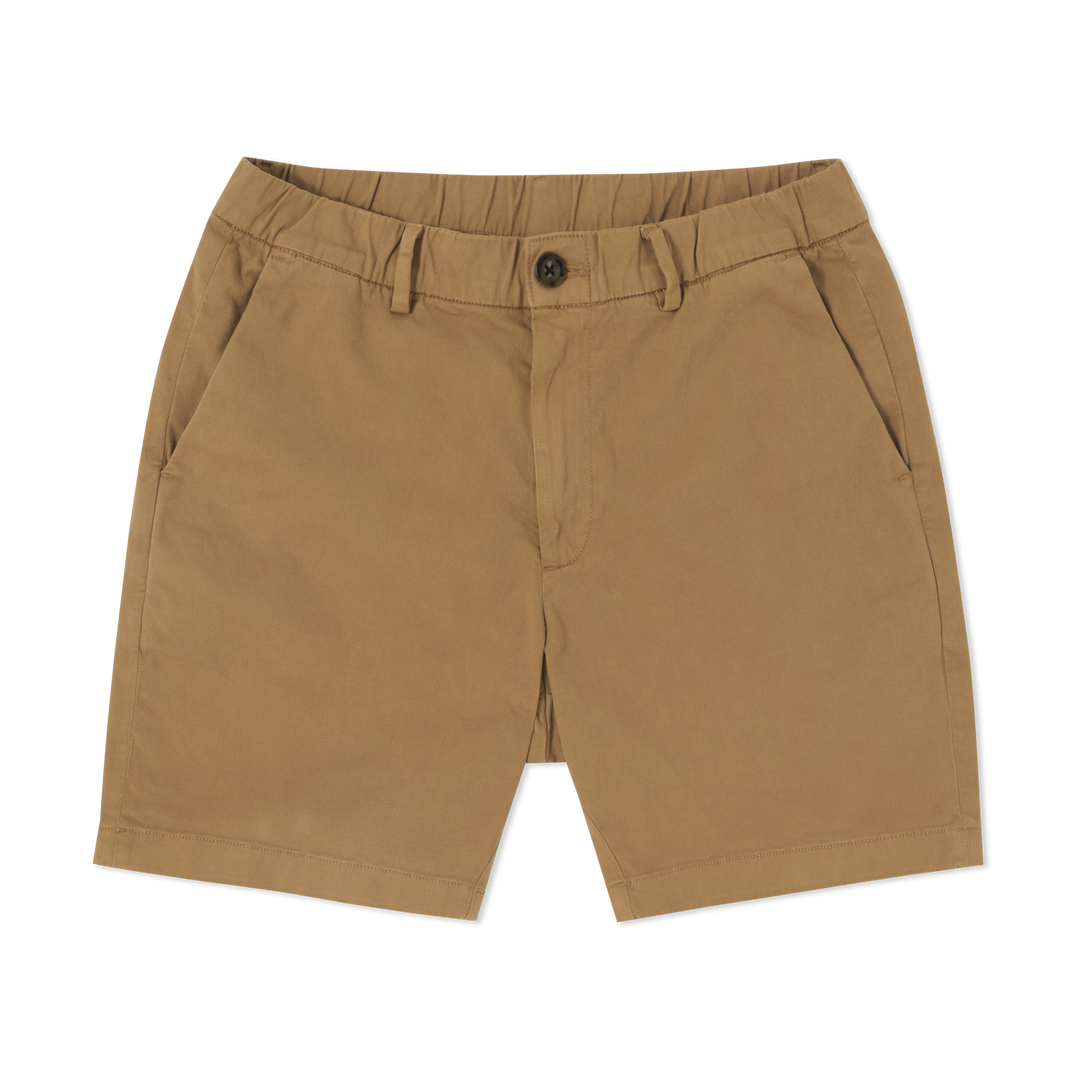 Stretch Chino Short Camel 7" front flat