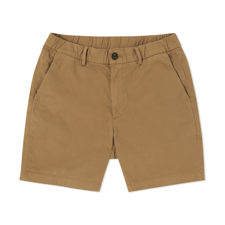 Stretch Chino Short Camel 7" front flat