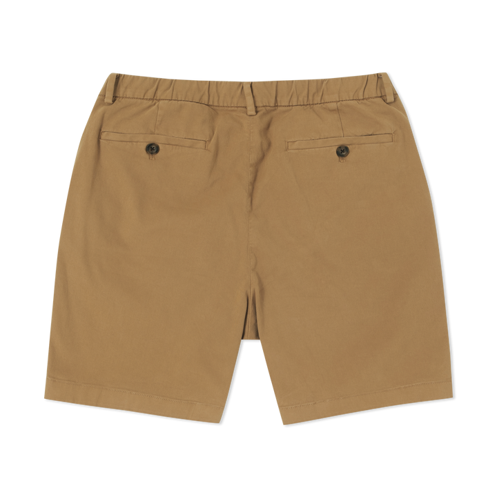 Stretch Chino Short Camel 7" back flat