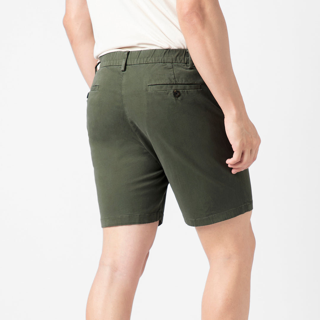 Stretch Chino Short 7" Fern back on model
