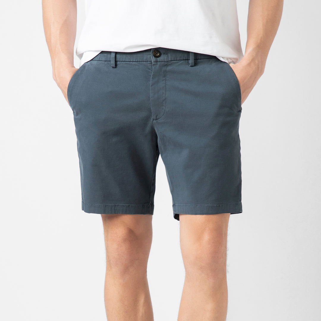 Stretch Chino Short 7" Flint front on model