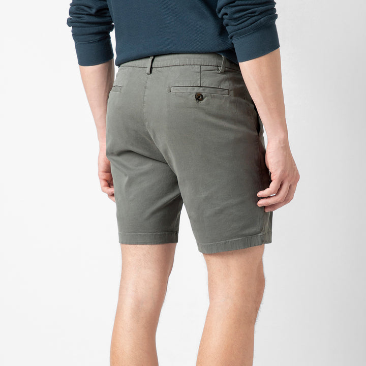 Stretch Chino Short 7" Grey back on model