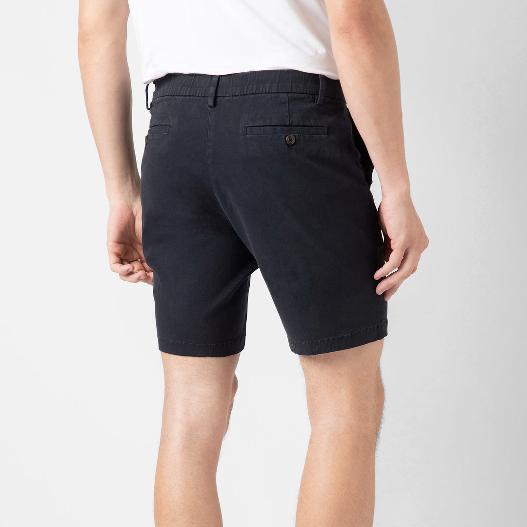Stretch Chino Short 7" Navy back on model