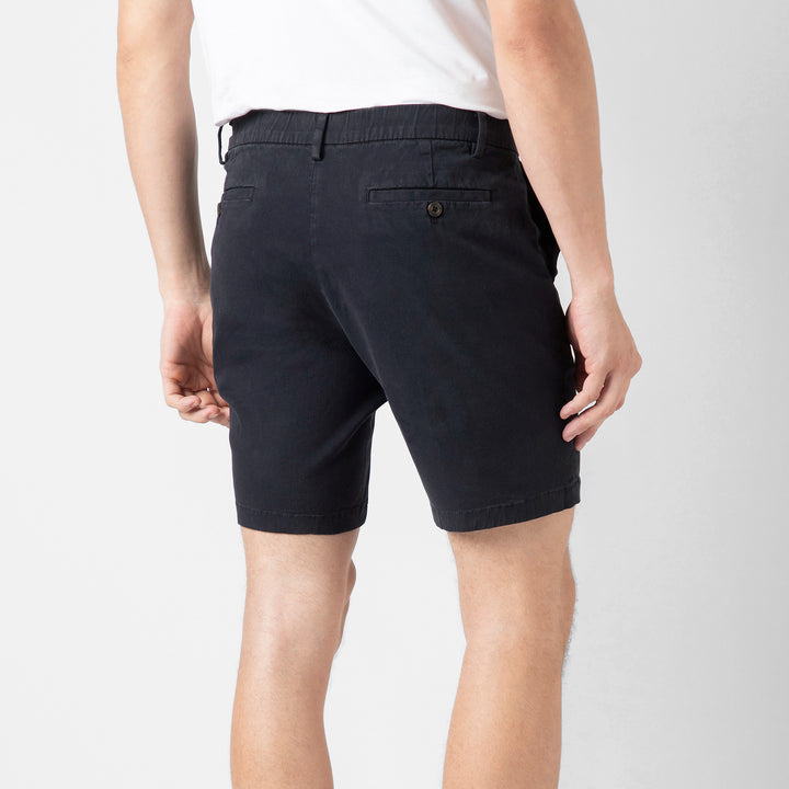 Stretch Chino Short 7" Navy back on model