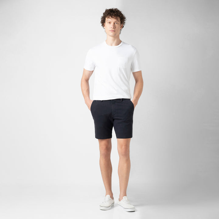 Stretch Chino Short 7" Navy full body on model