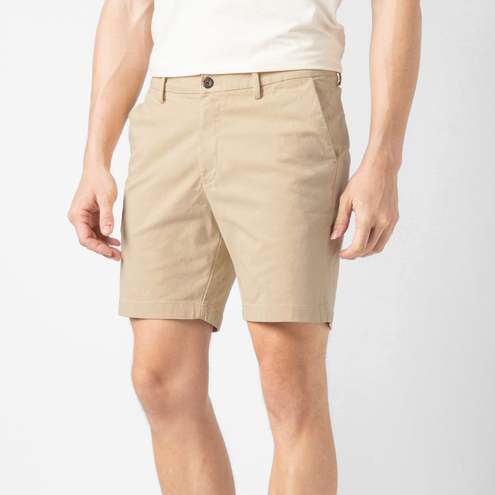 Stretch Chino Short 7" Sand Dune side on model