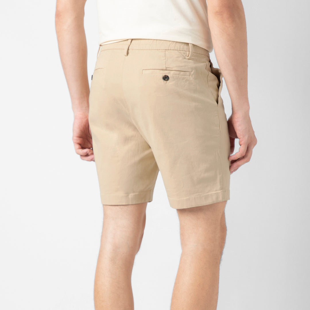 Stretch Chino Short 7" Sand Dune back on model