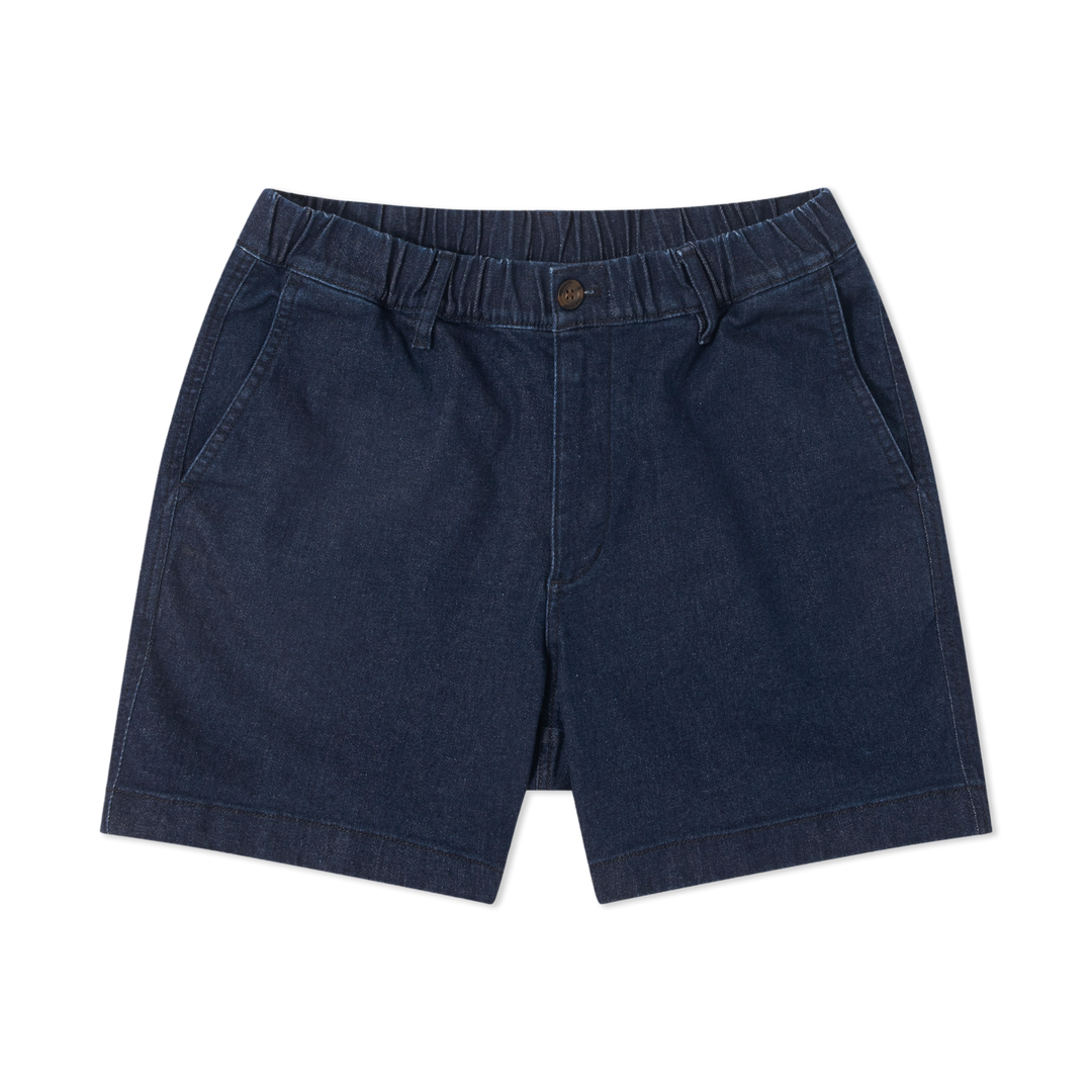 Stretch Denim Short Dark Wash flat front