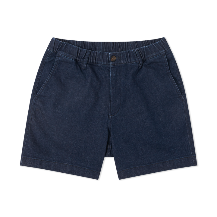 Stretch Denim Short Dark Wash flat front